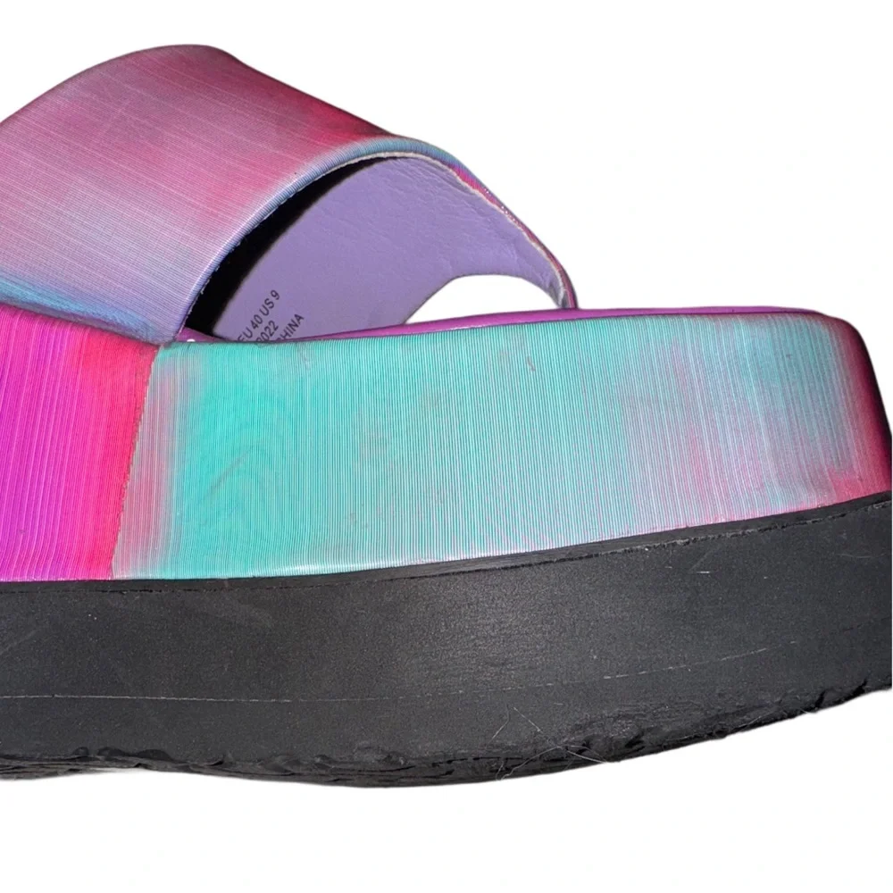 🔥HP🔥Shellys London for Dolls Kill Purple Ombre Klub Platform Wedges - Picture 5 of 13